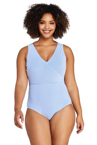 seersucker one piece bathing suit