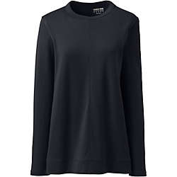 Women's Cotton Polyester Long Sleeve Open Crew Neck Tunic, Front