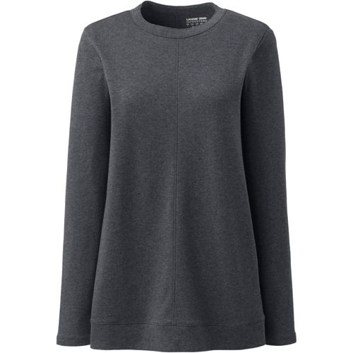 Women's Serious Sweats Crewneck Long Sleeve Sweatshirt Tunic Lands' End  Цвет: Blue print donegal; Размер: Small купить от 9990 рублей в  интернет-магазине MALL