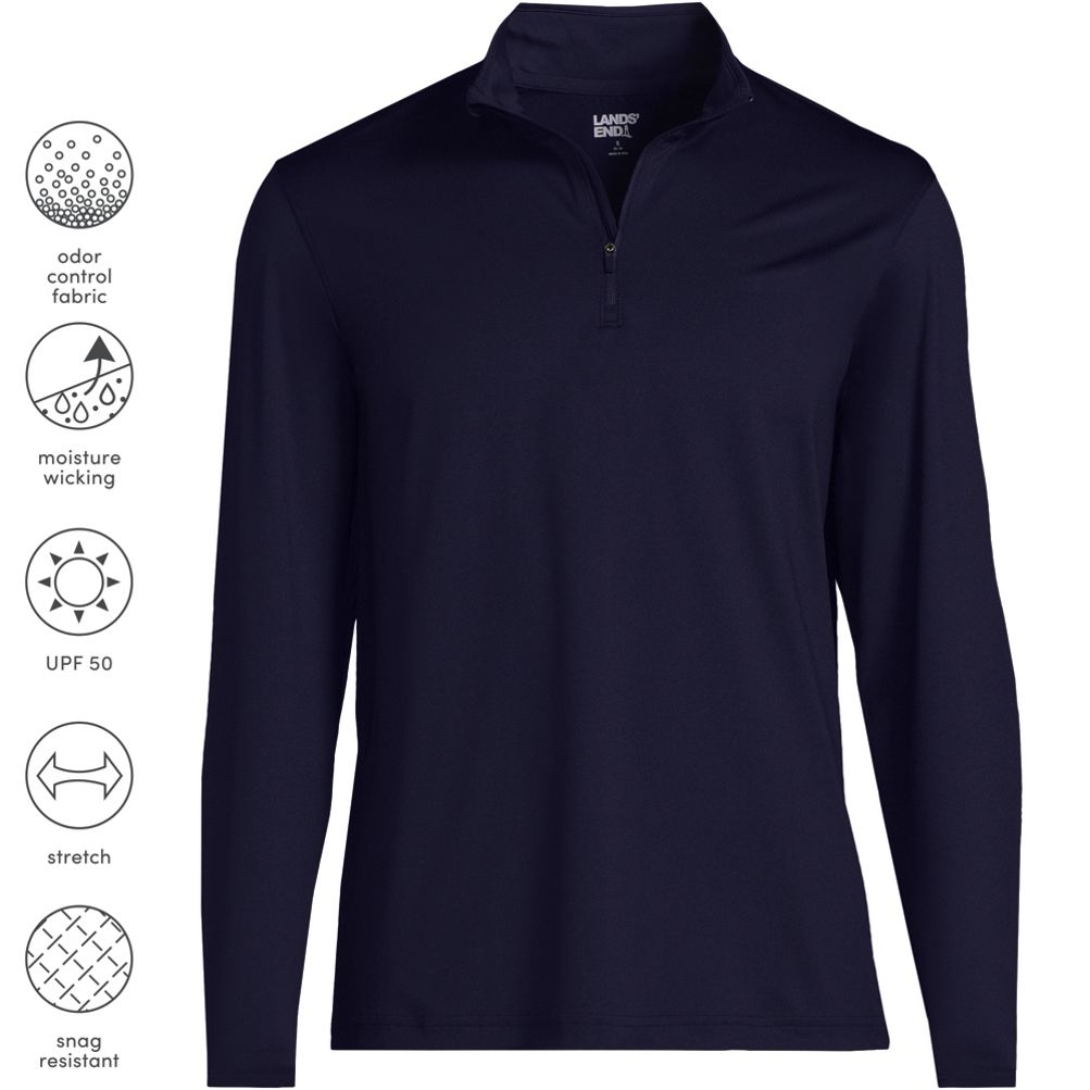Unisex Rapid Dry Quarter Zip Pullover | Lands' End