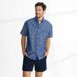 Men's Short Sleeve Button Down Chambray Traditional Fit Shirt, alternative image