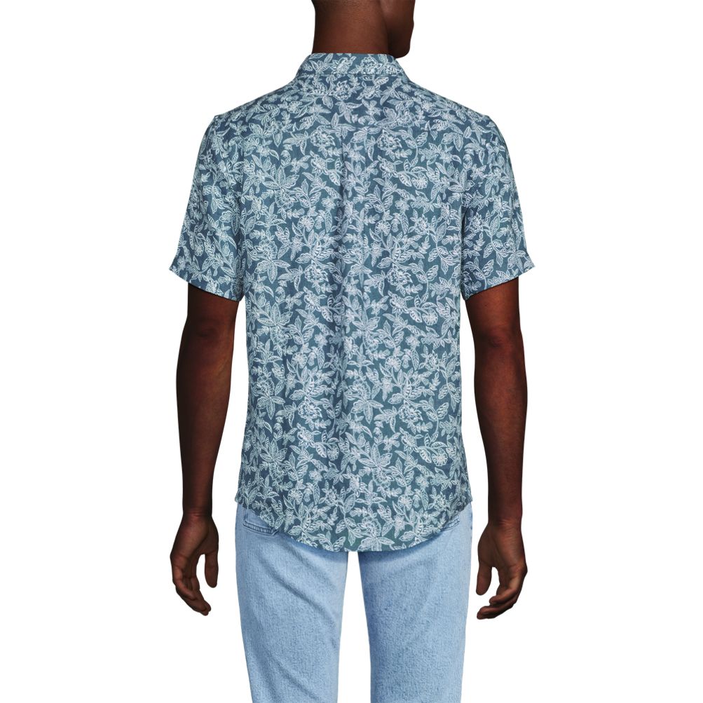 Men's Traditional Fit Short Sleeve Linen Shirt | Lands' End