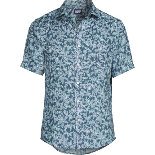 Men's Traditional Fit Short Sleeve Linen Shirt | Lands' End
