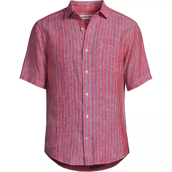 Men's Traditional Fit Short Sleeve Linen Shirt - primary
