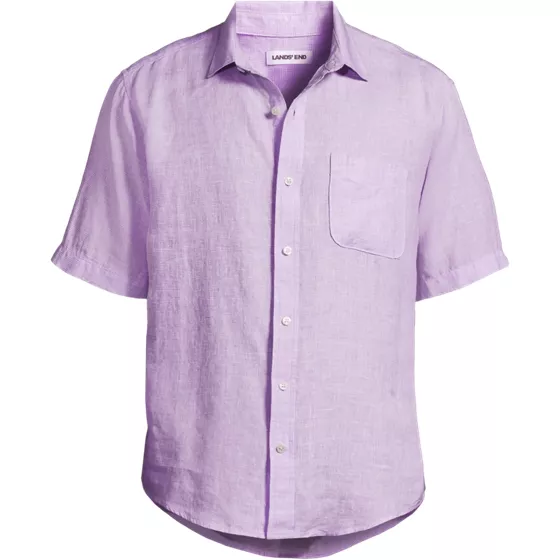 Men's Traditional Fit Short Sleeve Linen Shirt - primary