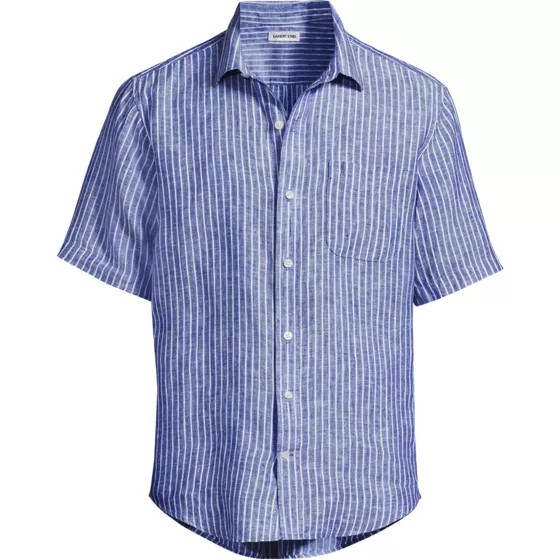 Men's Tall Traditional Fit Short Sleeve Linen Shirt - primary