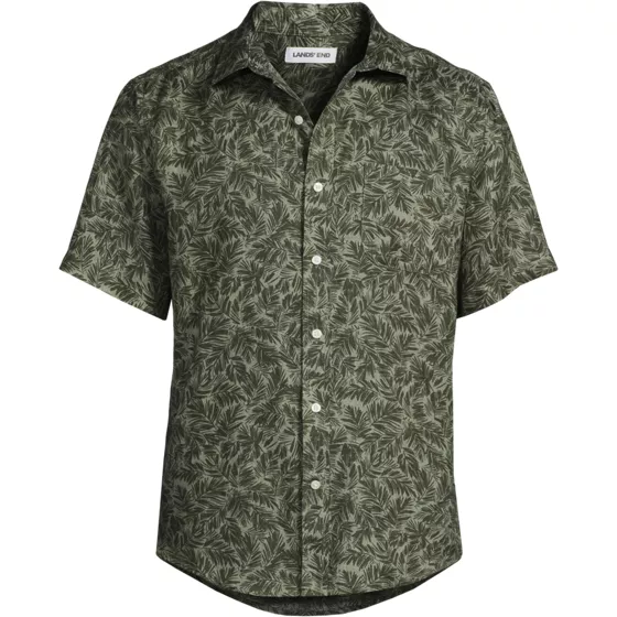 Men's Traditional Fit Short Sleeve Linen Shirt - primary