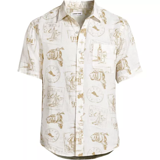 Men's Big Traditional Fit Short Sleeve Linen Shirt - primary