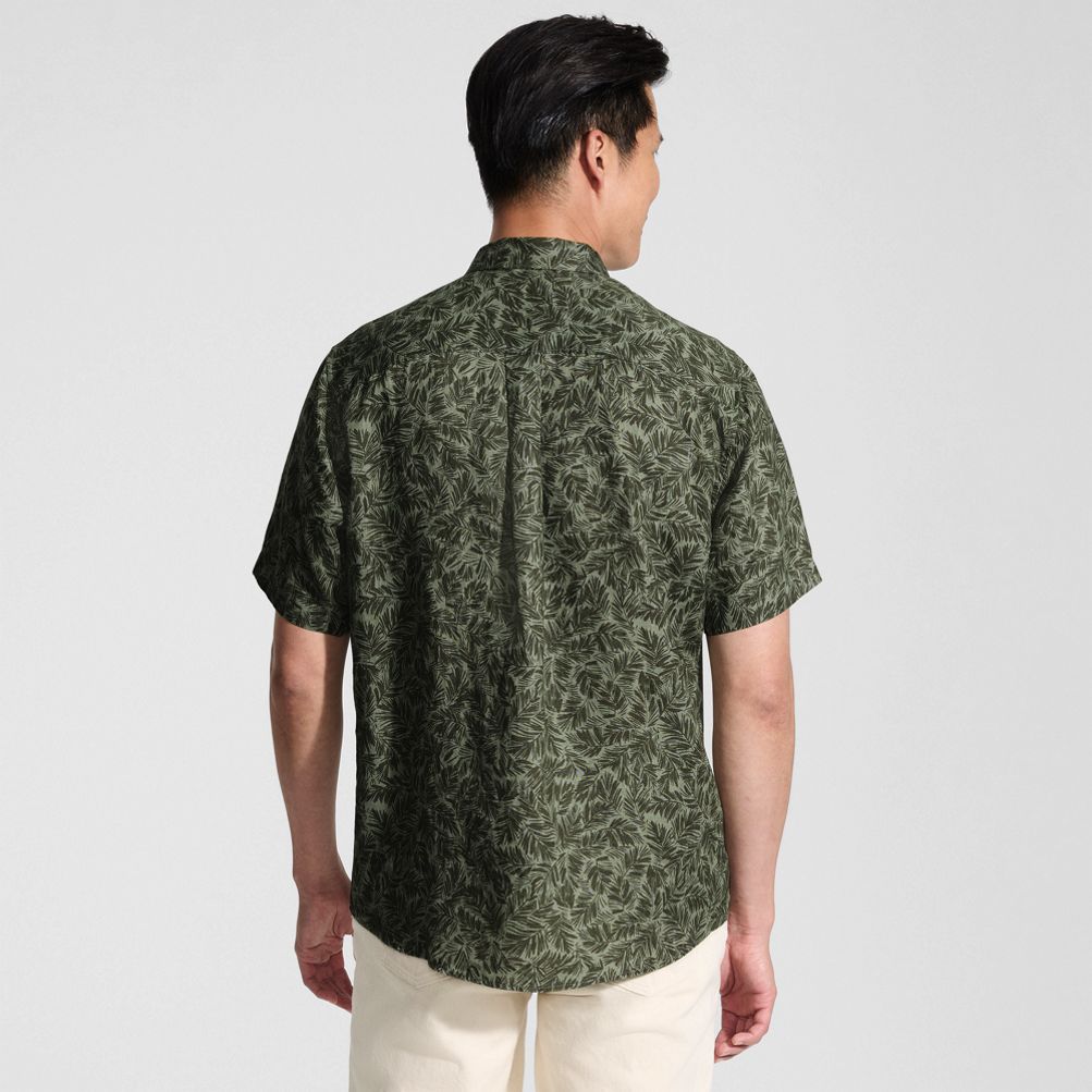 Men's Traditional Fit Short Sleeve Linen Shirt | Lands' End