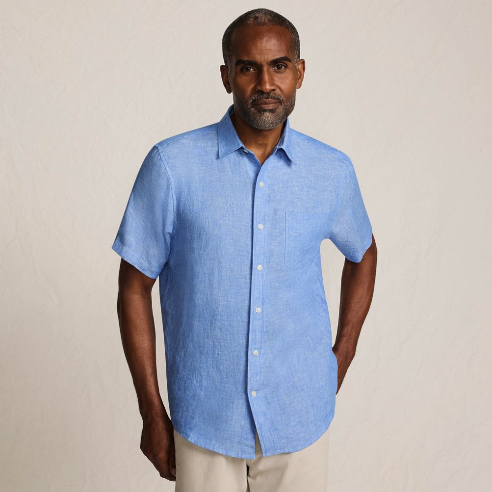 【ANGLAN】PK Half Open Linen Shirt WBBanks Linen Shirt - Sand – Woodbird