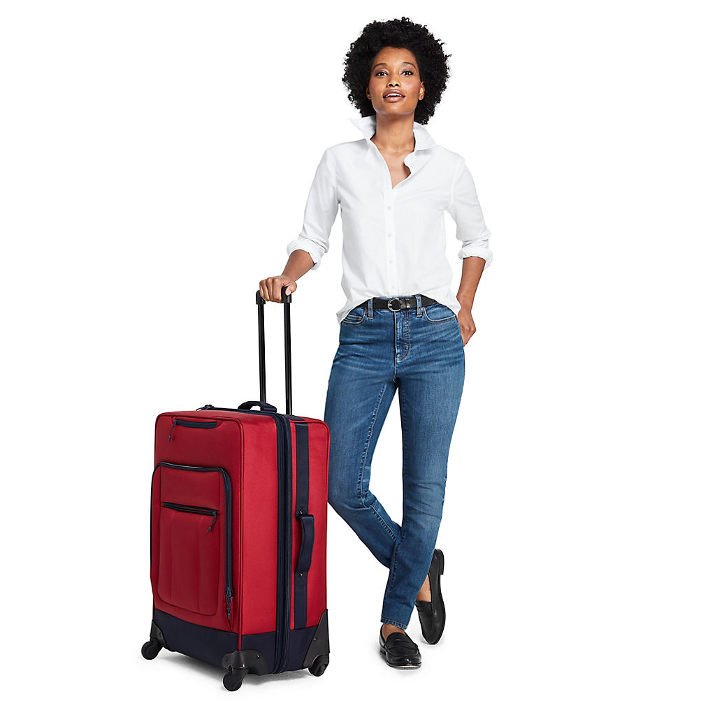 Travel Checked Rolling Luggage Bag | Lands' End