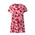 Women's Petite Seersucker Short Sleeve Notch Neck Tunic Top, Front