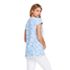 Women's Petite Seersucker Short Sleeve Notch Neck Tunic Top, Back