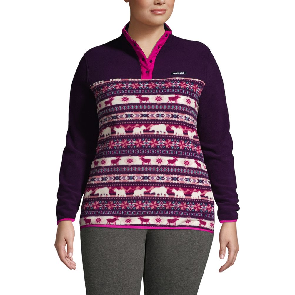 Women s Plus Size Heritage Fleece Snap Neck Pullover