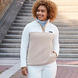 Women's Plus Size Heritage Fleece Snap Neck Pullover, alternative image