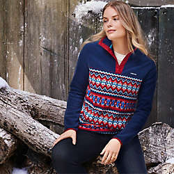 Women's Heritage Fleece Snap Neck Pullover, alternative image