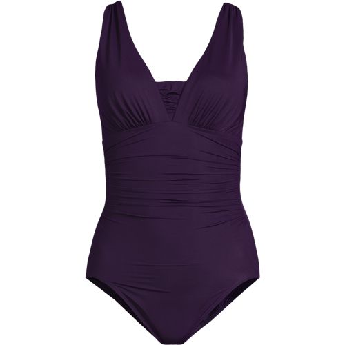 Women's Lands' End SlenderSuit Tummy Control Bandeau One-Piece