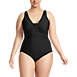 Women's Plus Size DD-Cup SlenderSuit Grecian Tummy Control Chlorine Resistant One Piece Swimsuit, Front