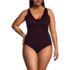 Women's Plus Size SlenderSuit Grecian Low Leg One Piece Swimsuit, Front
