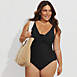 Women's Plus Size DD-Cup SlenderSuit Grecian Tummy Control Chlorine Resistant One Piece Swimsuit, alternative image