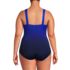 Women's Plus Size DD-Cup SlenderSuit Grecian Low Leg One Piece Swimsuit, Back