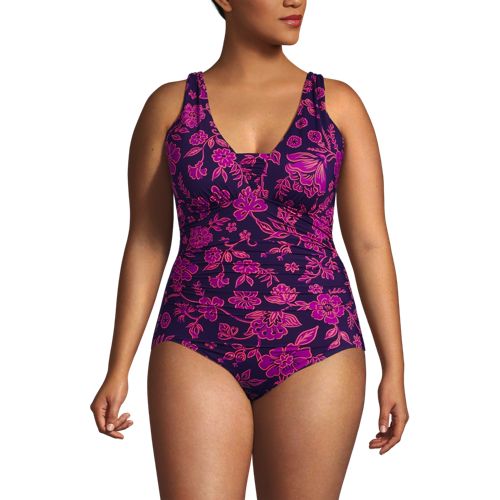 Plus Size Lands' End SlenderSuit DDD-Cup Surplice One-Piece Swimsuit