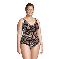 Women's Plus Size Slender Grecian Tummy Control Chlorine Resistant One Piece Swimsuit Print, alternative image