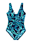 Women's Plus Grecian V-neck Slender Swimsuit, Print