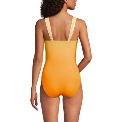 Women's Petite Slender Suit Grecian Low Leg One Piece Swimsuit - image 2