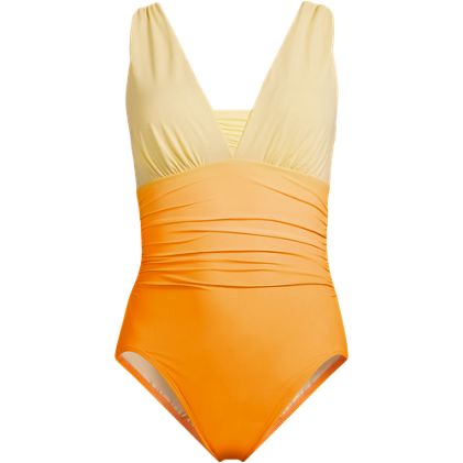 Women's Petite Slender Suit Grecian Low Leg One Piece Swimsuit - primary