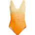 Women's Petite SlenderSuit Grecian Low Leg One Piece Swimsuit, Front