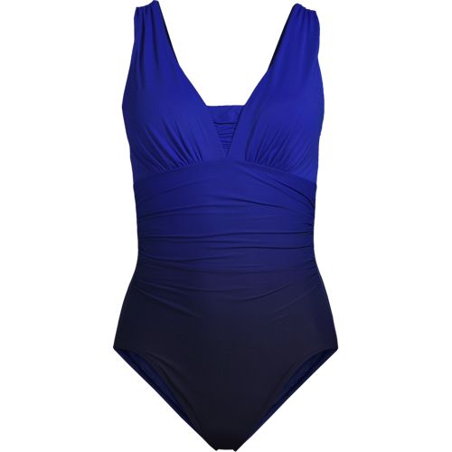 M&S Womens Tummy Control Printed Padded Tankini Top - 22 - Bright Blue Mix,  Bright Blue Mix, £27.50