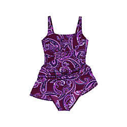 Women's DDD-Cup Slender Tummy Control Underwire Swim Dress One Piece Swimsuit Print, alternative image