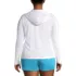 Women's Plus Size SunShade UPF 50 Hooded Zip Front Rash Guard, Back