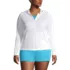 Women's Plus Size SunShade UPF 50 Hooded Zip Front Rash Guard, Front