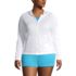 Women's Plus Size Long Sleeve Hooded Full Zip UPF 50 Rash Guard , Front
