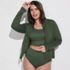 Women's Plus Size Long Sleeve Hooded Full Zip UPF 50 Rash Guard , alternative image