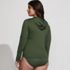Women's Plus Size Long Sleeve Hooded Full Zip UPF 50 Rash Guard , Back