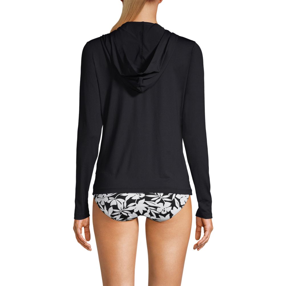 Women's SunShade UPF 50 Hooded Zip Front Rash Guard | Lands' End
