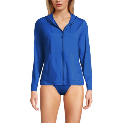 Women's SunShade UPF 50 Long Sleeve Hooded Full Zip Rash Guard - image 1