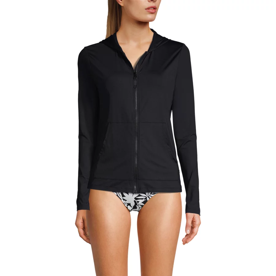 Women's Sunshade UPF 50 Hooded Zip Front Rash Guard view 4