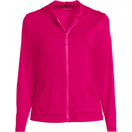 Women's Plus Size SunShade UPF 50 Hooded Zip Front Rash Guard - primary