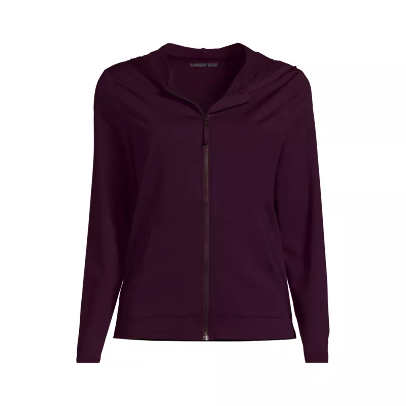 Women's SunShade UPF 50 Hooded Zip Front Rash Guard, Front