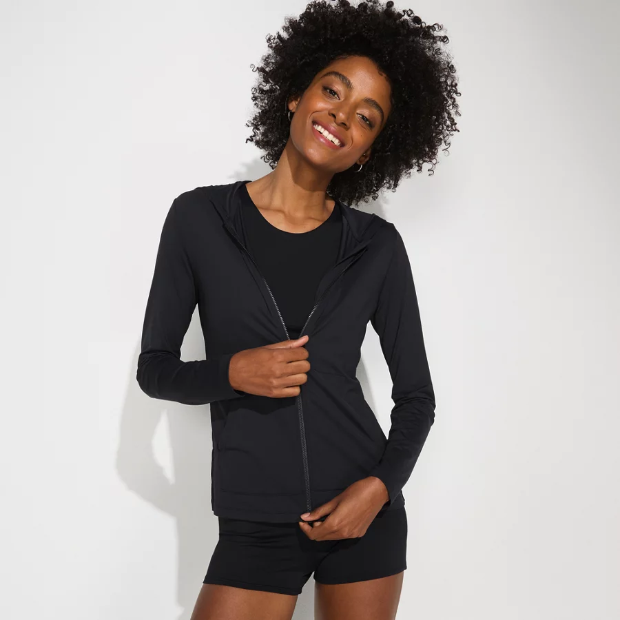Women's Sunshade UPF 50 Hooded Zip Front Rash Guard view 6