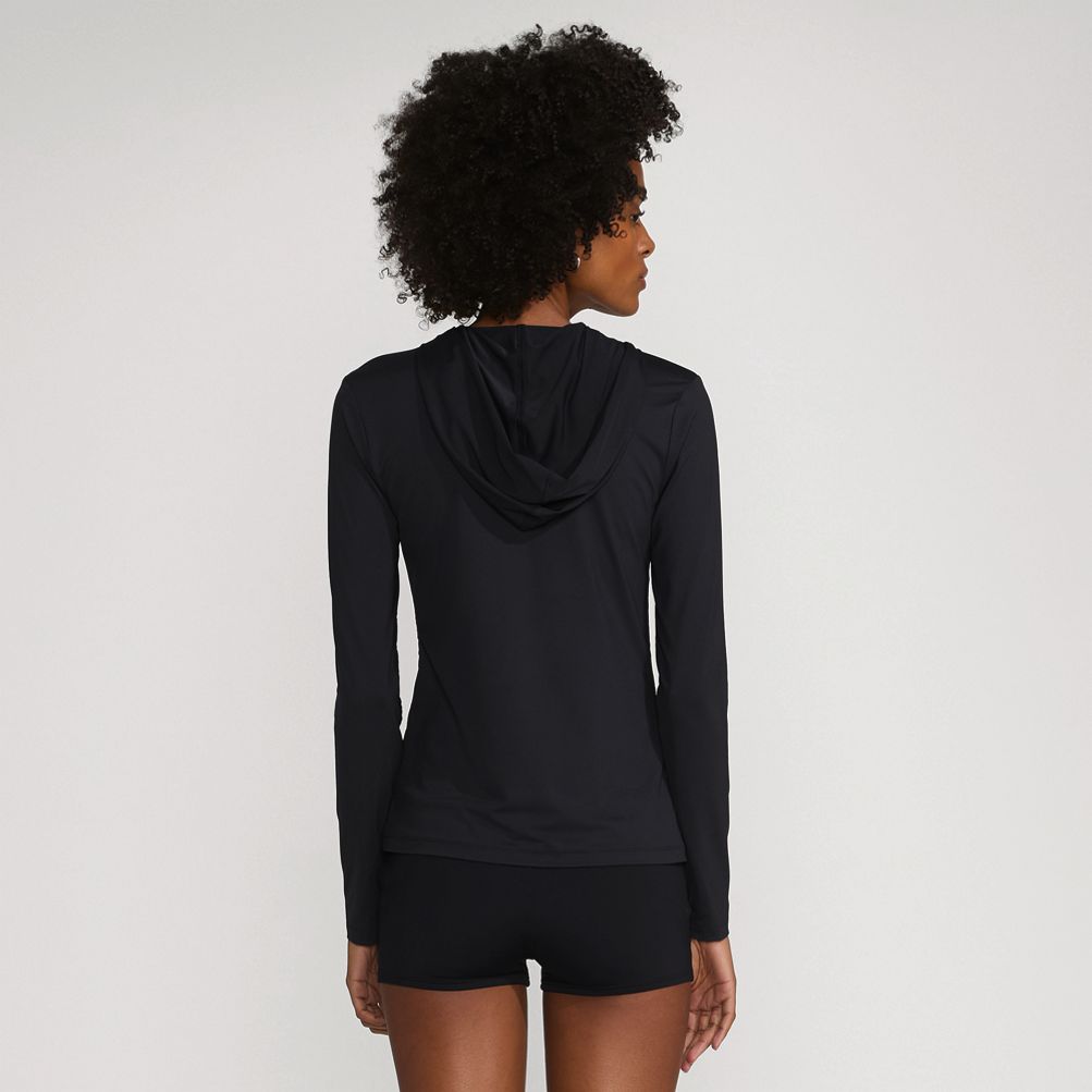 Women's SunShade UPF 50 Hooded Zip Front Rash Guard | Lands' End