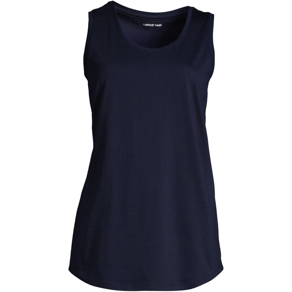 売れ筋商品|||ランズエンド カットソー トップス レディース Women's Plus Size Supima Cotton Tunic Tank Top White Lands' End Womens Supima Cotton Scoop Neck Tunic Tank White