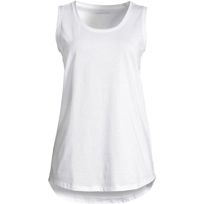 売れ筋商品|||ランズエンド カットソー トップス レディース Plus Size Pointelle Rib UNeck Tank White Women's Rib Tank Top | Lands' End