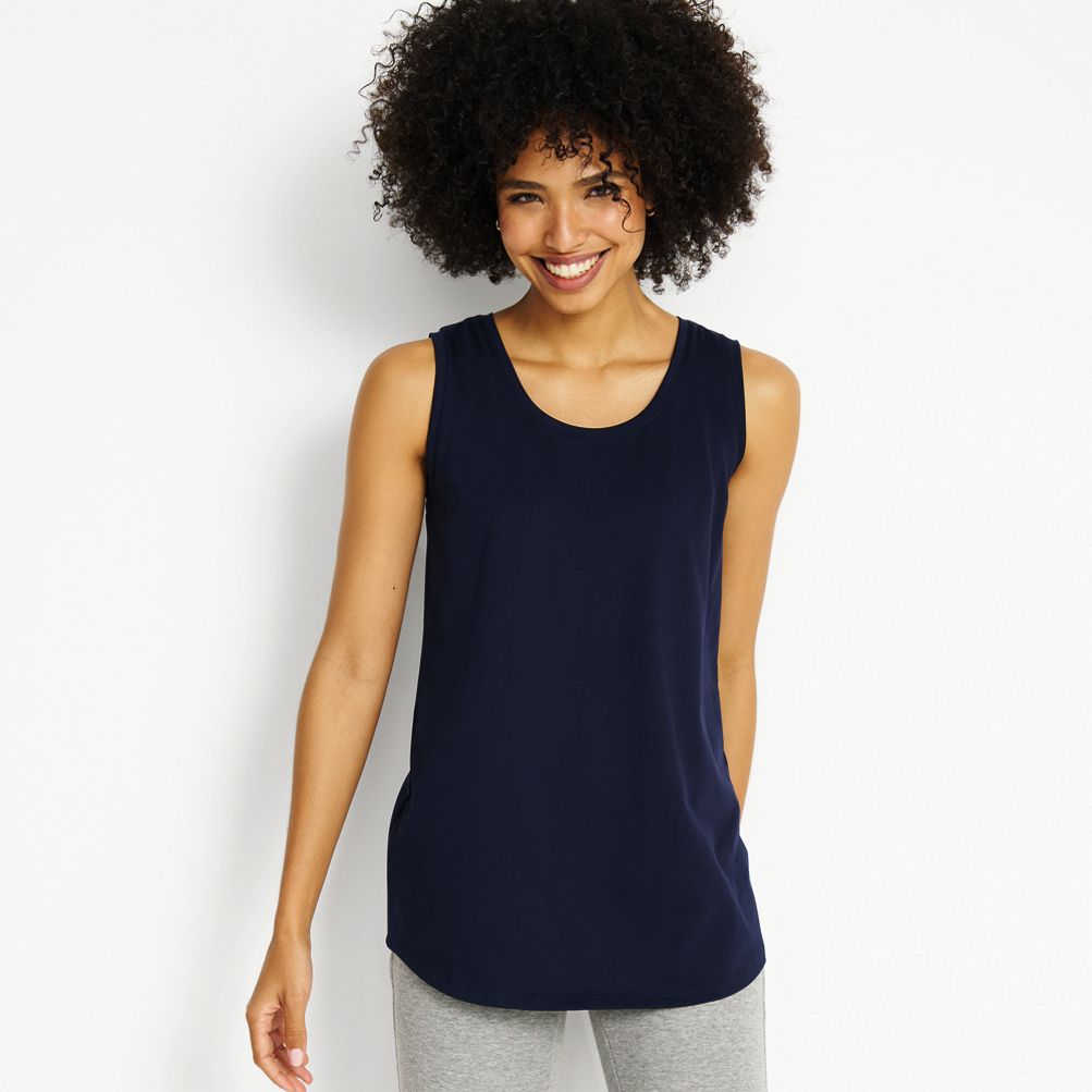 Ribbed-neck SUPIMA® cotton tank top, Contemporaine