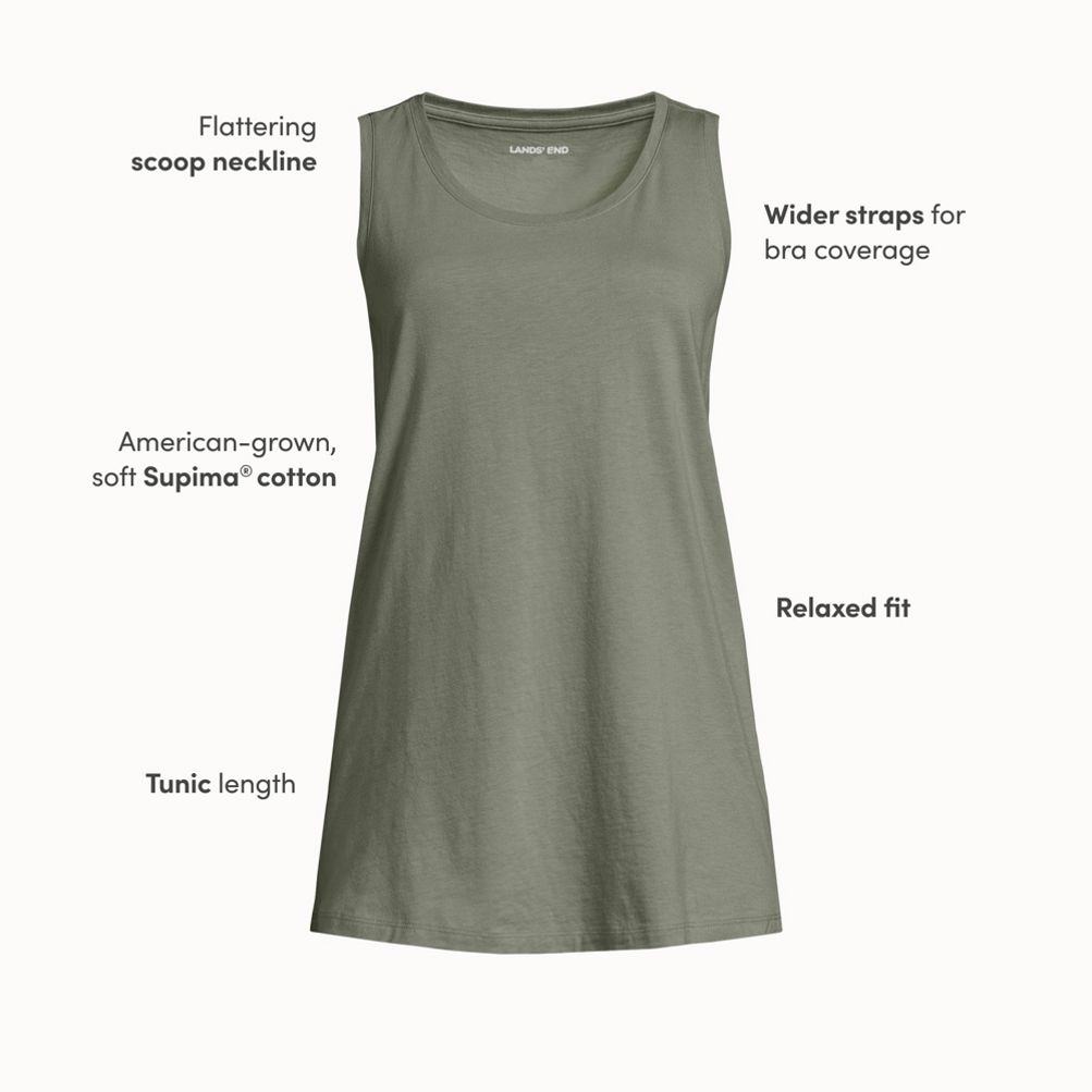Women's Supima Cotton Tunic Tank Top | Lands' End