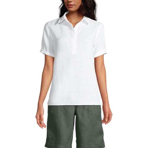 Women's Pure Linen Popover Shirt Lands' End